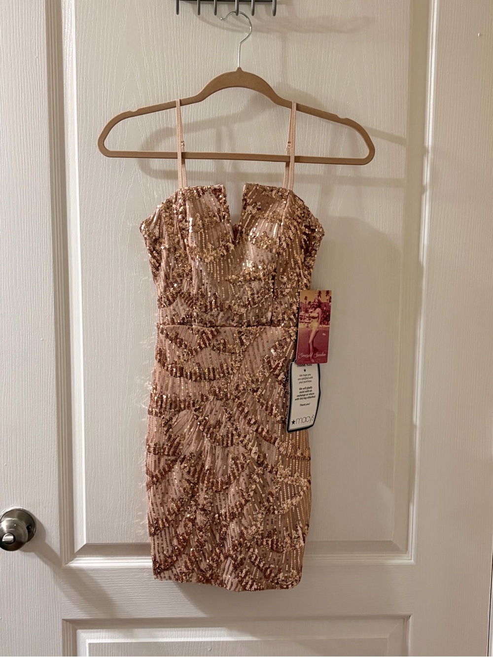 Emerald Sundae Rose Gold Sequin Mini Dress